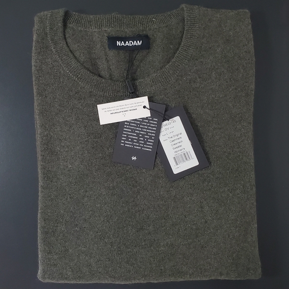 NAADAM The Original Cashmere Crewneck Sweater - Olive Green - Large - NWT - Picture 4 of 10